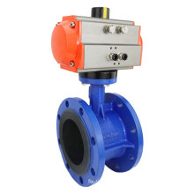 Bundor PN16 PN10 150LB 10K cast iron EPDM seat water type pneumatic flanged butterfly valve